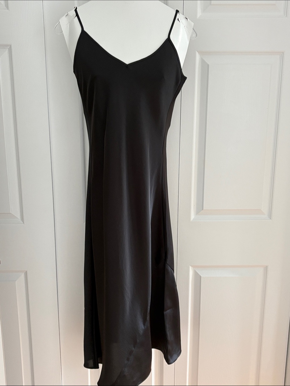 Knix Birds Papaya Black Slip Midi Dress with Spaghetti Straps